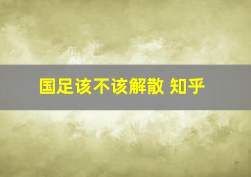 国足该不该解散 知乎